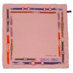 Eşarfă mătase naturală print curele roz